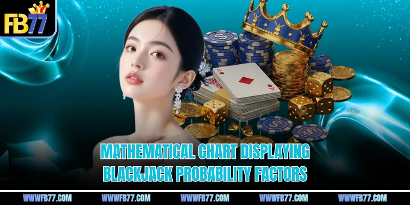 Mathematical chart displaying blackjack probability factors