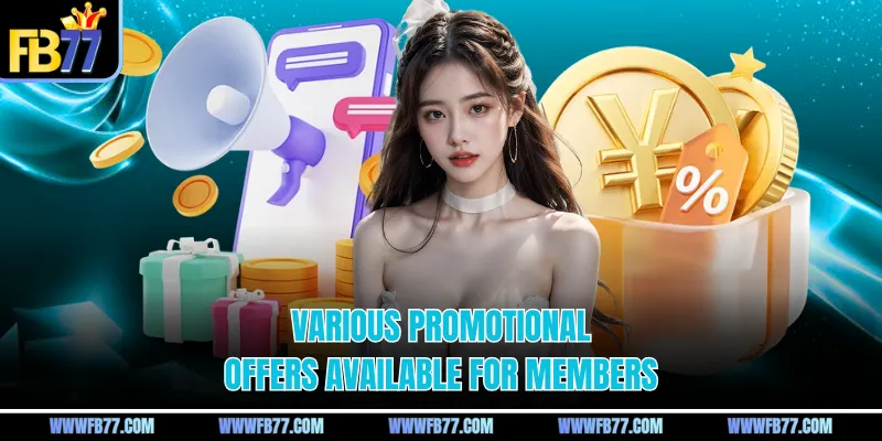 Various promotional offers available for members