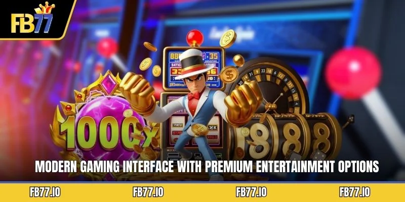 Modern gaming interface with premium entertainment options available